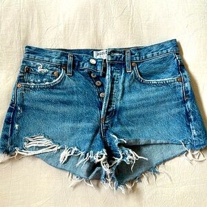 Excellent condition, Agolde cut off, blue denim shorts